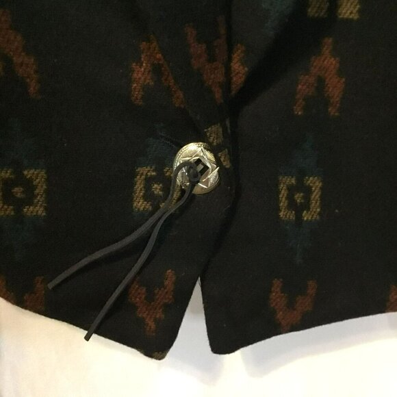 Mixed Blues Women's Western Style Short Collared Wool Blend Blazer Size Medium - Picture 5 of 13